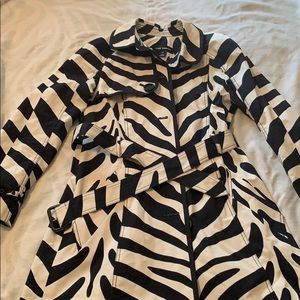 HOLD FOR GRETA Club Monaco Zebra Trench Coat